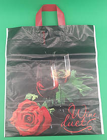 Пакет із петльовою ручкою (42*50+3) "Троянда-Бокал" ХВГ (25 шт.)