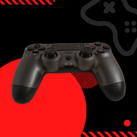 Бездротовий bluetooth джойстик DOUBLE motor vibration 4 для Sony PS4 -DS-2312-DGray. Темно-Сірий