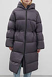 Довгий жіночий пуховик oversize Finn Flare FWC11084-202 темно-сірий XL, фото 4