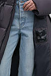 Довгий жіночий пуховик oversize Finn Flare FWC11084-202 темно-сірий XL, фото 9