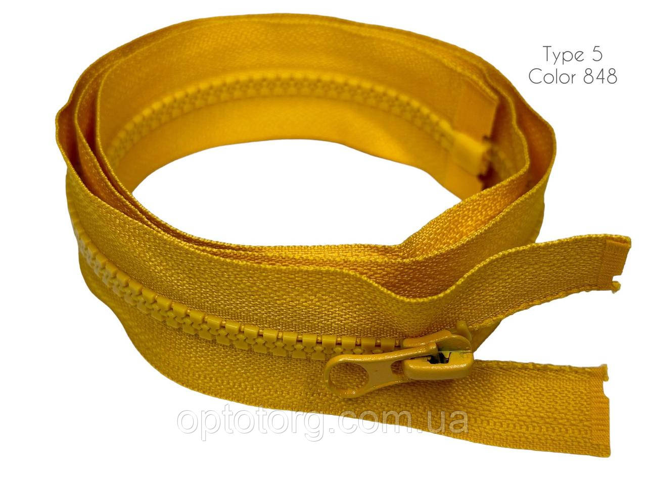 Блискавка Жовта гірчиця 100см Тип5 тракторна роз'ємна з одним бігунком