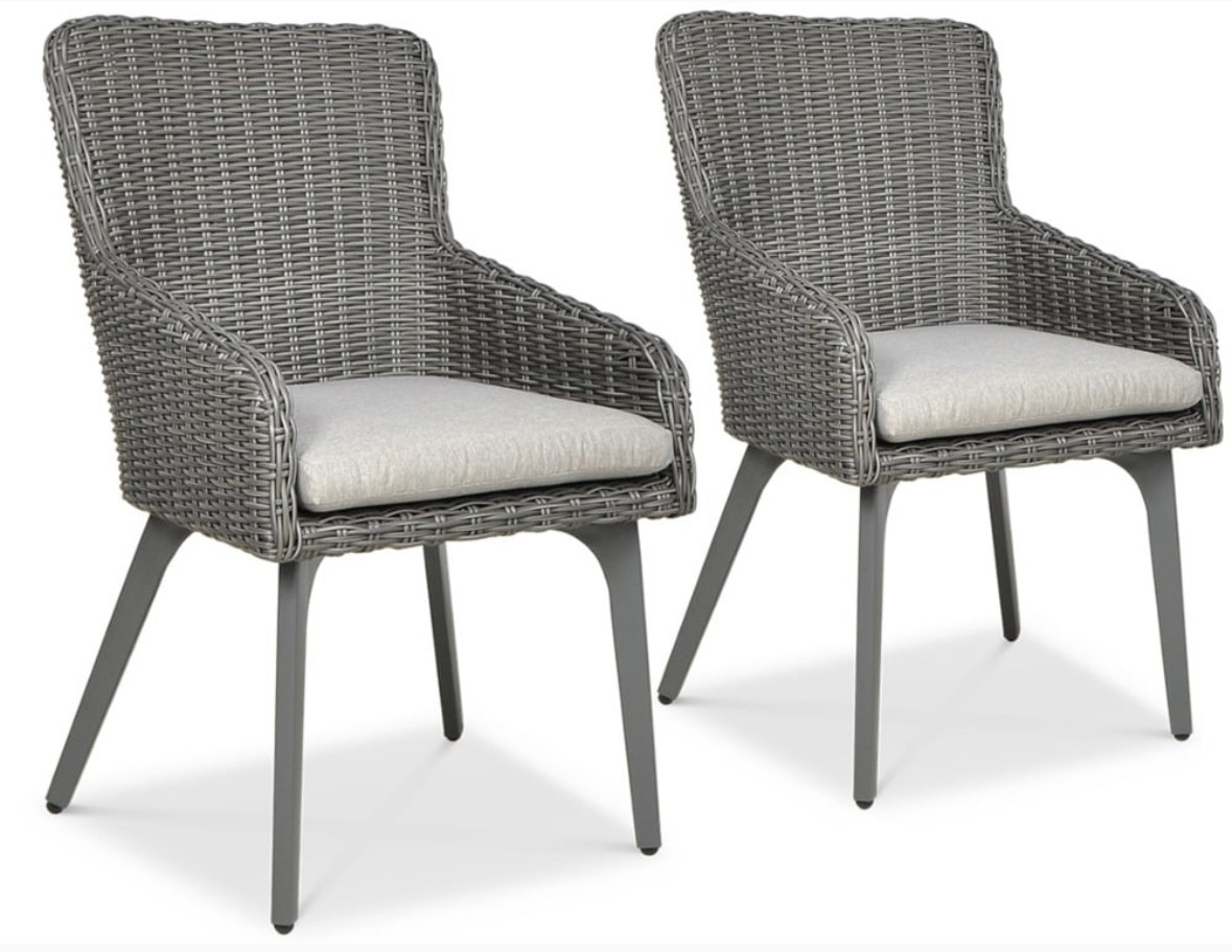 Садове крісло з техноротангу 2 шт темно сірий Milano Focus Garden