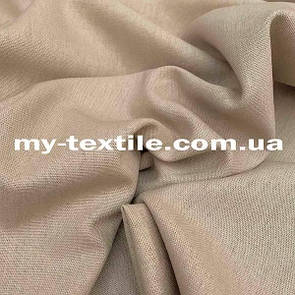 Лляна тканина однотон натуральна бавовна з віскозою 140 см Світло-бежевий