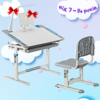 Комплект Зростаюча Парта + Стілець для Школяра 7 - 14 років Блакитна Cubby Lupin Blue Шкільна стіл-парта трансформер та стілець
