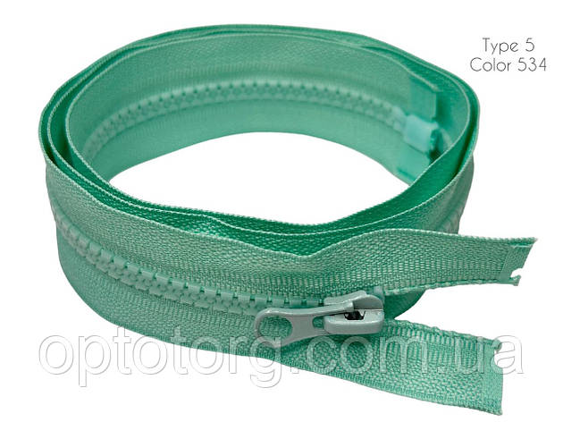 Блискавка М'ята 50см Тип5 тракторна роз'ємна з одним бігунком, фото 1