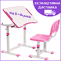 Зростаюча Парта та Стілець Для Учня Рожеві Cubby Olea Pink Комплект Учнівська Парта + Стілець для Школяра 5 - 14 років