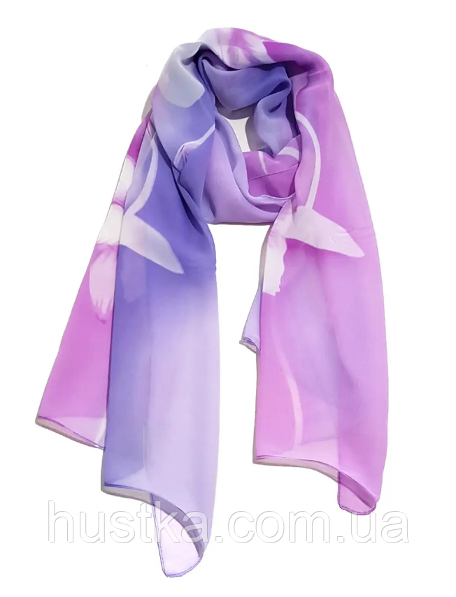 Шарф Діана шифон 160*50 см бузковий