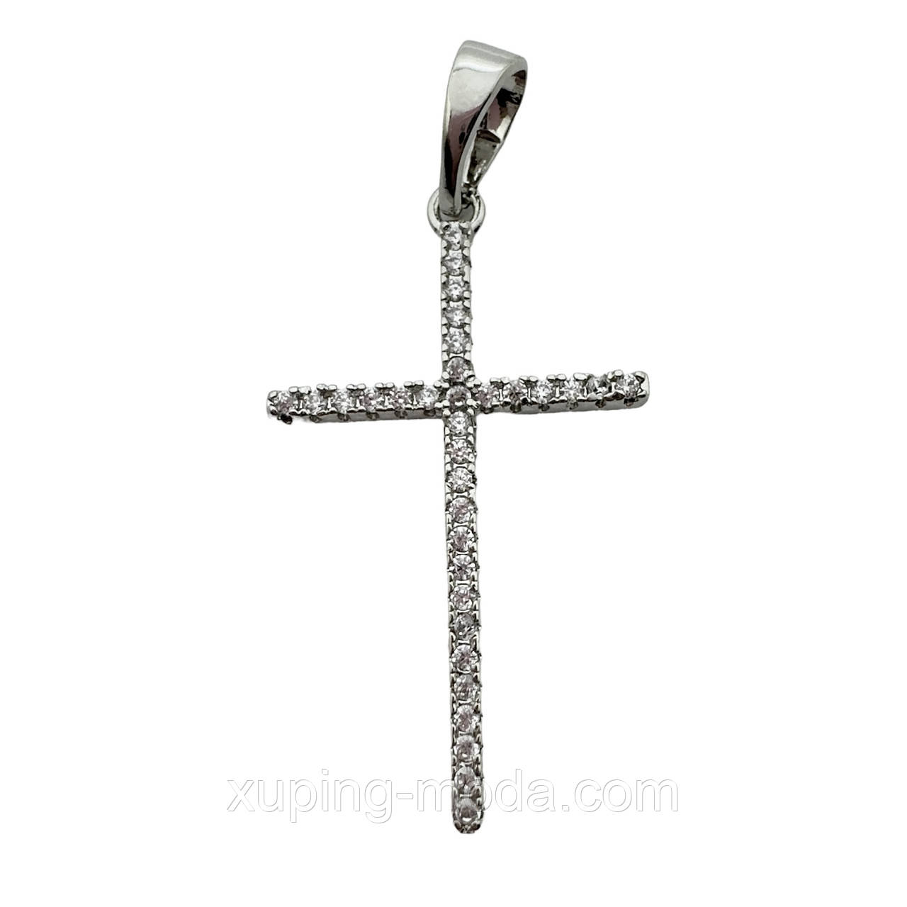 28х12 мм. Хрестик ксюпінг. Родій, фото 1