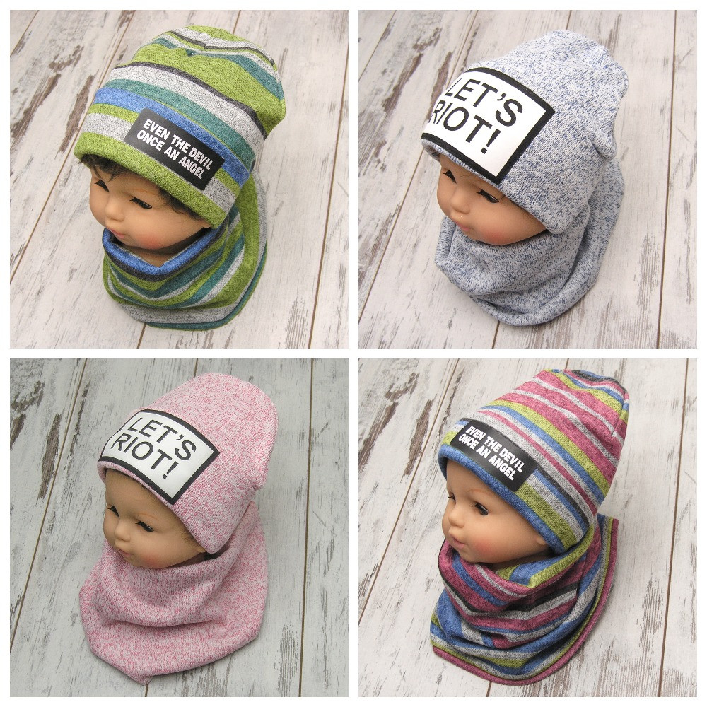 Комплект осіння демісезонна весняна шапка з хомутом/снудом для хлопчика дівчинки на осінь весну 3822, фото 1
