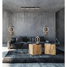 Настільна лампа метал і дерево світлодіодна коричнева 42.5х30х15 см, фото 2