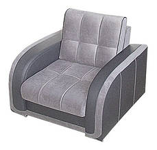 Крісло м'яке нерозкладне Барон Модерн Темно сірий + Сірий