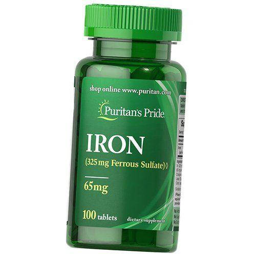 Сульфат Железа Iron Ferrous Sulfate 65 Puritan's Pride 100таб (36367214 ...