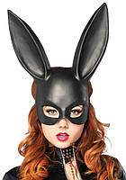 Маска кролика Leg Avenue Masquerade Rabbit Mask Black, длинные ушки, на резинке (EroShop)