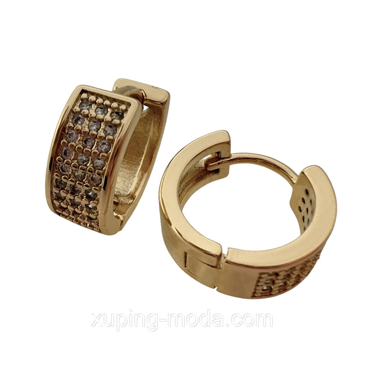 Сережки жіночі ксюпінг. 10х5 мм. 18 к, фото 1