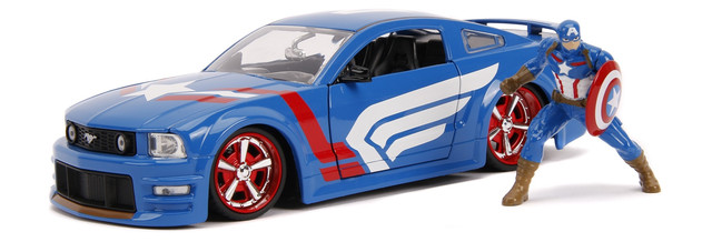 Машина металева Jada Марвел Месники Ford Mustang GT та фігурка Капітана Америки 1:24 (253225007)