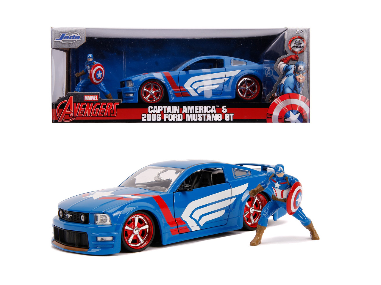 Машина металева Jada Марвел Месники Ford Mustang GT та фігурка Капітана Америки 1:24 (253225007)