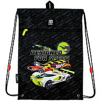 Сумка для взуття Kite 601M Hot Wheels для хлопчика, з кишенею, чорна 46*33см