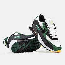 Чоловічі Кросівки Nike Air Max 90 White Green Black / Найк Аїр Макс 90 Білі із Зеленим та Чорним, фото 6