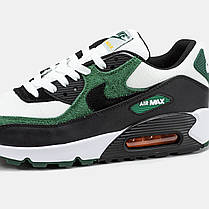 Чоловічі Кросівки Nike Air Max 90 White Green Black / Найк Аїр Макс 90 Білі із Зеленим та Чорним, фото 5