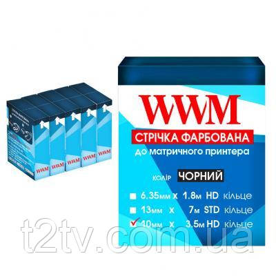 Стрічка до принтерів 10мм х 3.5м HD к. Black*5шт WWM (R10.3.5H5), фото 1