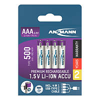Акумулятор Ansmann літієвий AAA 4 X 500 mAh 1.5V