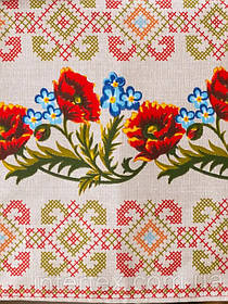 Рушник лляний Сірий мак 75х33 см (Вишиті рушники)