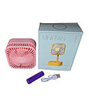 Вентилятор настільний портативний Mini Fun JY-1 129 акумуляторний складний Рожевий, фото 2