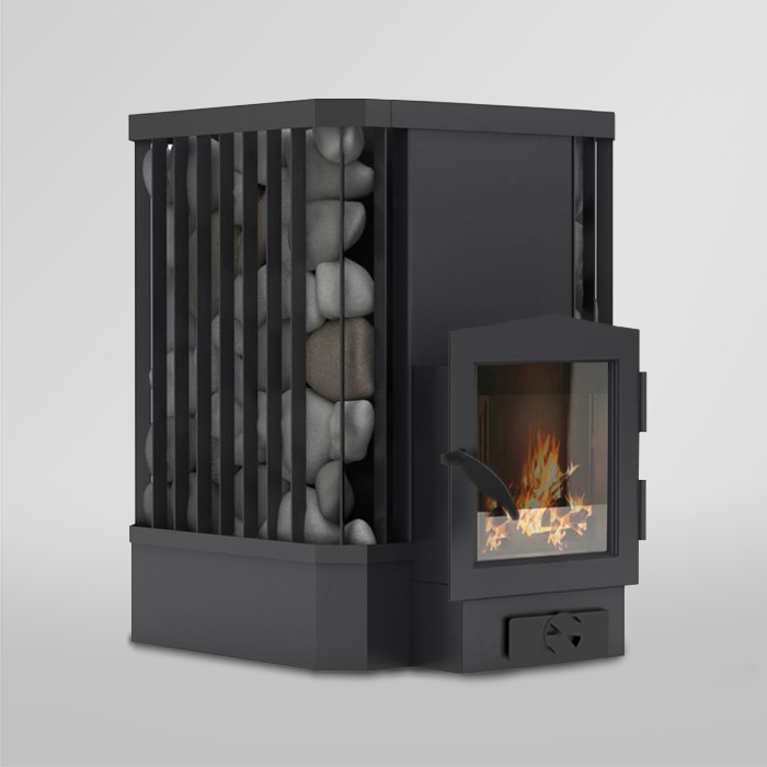 Піч для лазні та сауни Ребро 15 м3 скло 305*305 без виносу, фото 1