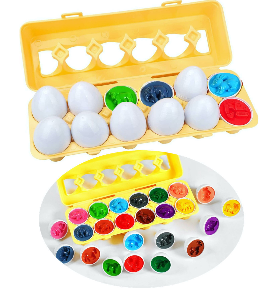 Розвивальна іграшка-сортер "Яєчний лоток" (Тварини) арт. 38882, фото 1