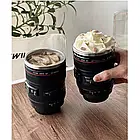 Термочашка об'єктив камери Canon EF 24-105 в стилі об'єктиву з кришкою термо-кухоль 300мл чорна, фото 3