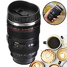 Термокухоль з кришкою 300 мл Canon термочашка у вигляді об'єктиву від фотоапарата EF24-105 чорна, фото 3