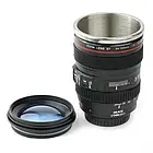 Термокухоль з кришкою 300 мл Canon термочашка у вигляді об'єктиву від фотоапарата EF24-105 чорна, фото 4