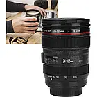 Термокухоль з кришкою 300 мл Canon термочашка у вигляді об'єктиву від фотоапарата EF24-105 чорна, фото 8
