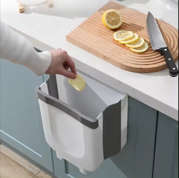 Відро для сміття Foltable Trash Bin навісне, універсальний маленький складаний кухонний кошик для сміття
