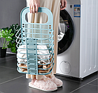 Кошик для білизни настінний підвісний складаний LY-389 органайзер з гачками для білизни, фото 3