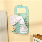 Кошик для білизни настінний підвісний складаний LY-389 органайзер з гачками для білизни, фото 9