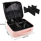 Сумка жіноча косметичка з дзеркалом, портативна дорожня сумка-органайзер для прикрас рожевого кольору., фото 2