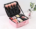 Сумка жіноча косметичка з дзеркалом, портативна дорожня сумка-органайзер для прикрас рожевого кольору., фото 7