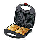 Бутербродниця електрична The waffle maker 750вт Електрична сендвічниця з антипригарним покриттям, фото 6