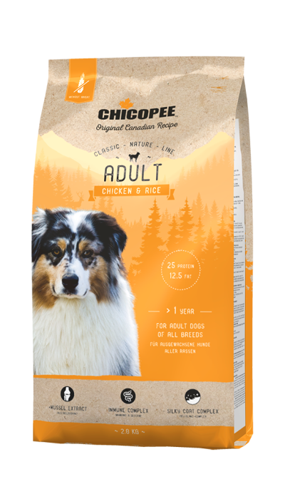 Сухий корм Chicopee CNL Adult Chicken & Rice Повнораціонний із куркою та рисом для дорослих собак усіх порід старше 1 року, 15 кг