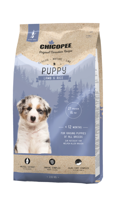 Повнораціонний сухий корм Chicopee CNL Puppy Lamb & Rice із м'ясом ягняти та рисом для цуценят усіх порід віком від 2 до 12