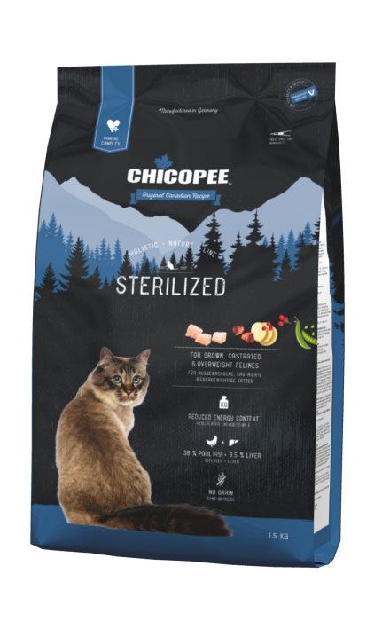 Беззерновий сухий корм Chicopee HNL Cat Sterilized для дорослих стерилізованих котів, 8 кг