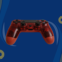 Бездротовий bluetooth джойстик DOUBLE motor vibration 4 для Sony PS4 -DS-2312-CRed. Прозоро-Червоний