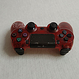 Бездротовий bluetooth джойстик DOUBLE motor vibration 4 для Sony PS4 -DS-2312-CRed. Прозоро-Червоний, фото 4