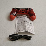 Бездротовий bluetooth джойстик DOUBLE motor vibration 4 для Sony PS4 -DS-2312-CRed. Прозоро-Червоний, фото 7
