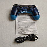 Бездротовий bluetooth джойстик DOUBLE motor vibration 4 для Sony PS4 -DS-2312-CBlue. Прозоро-Синій, фото 6