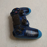Бездротовий bluetooth джойстик DOUBLE motor vibration 4 для Sony PS4 -DS-2312-CBlue. Прозоро-Синій, фото 8