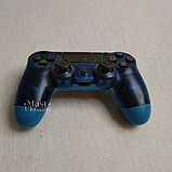 Бездротовий bluetooth джойстик DOUBLE motor vibration 4 для Sony PS4 -DS-2312-CBlue. Прозоро-Синій, фото 4