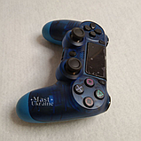 Бездротовий bluetooth джойстик DOUBLE motor vibration 4 для Sony PS4 -DS-2312-CBlue. Прозоро-Синій, фото 9
