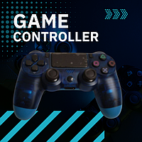 Бездротовий bluetooth джойстик DOUBLE motor vibration 4 для Sony PS4 -DS-2312-CBlue. Прозоро-Синій